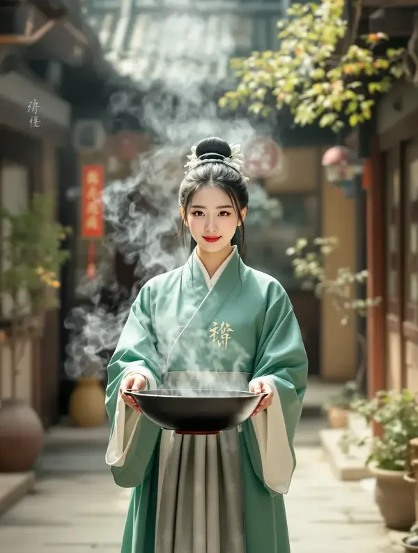 《梦回大明做厨娘》短剧封面，穿越重生题材，共45集